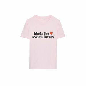 Zara Pink Sweet Lovers Tee NWT SZ SMALL